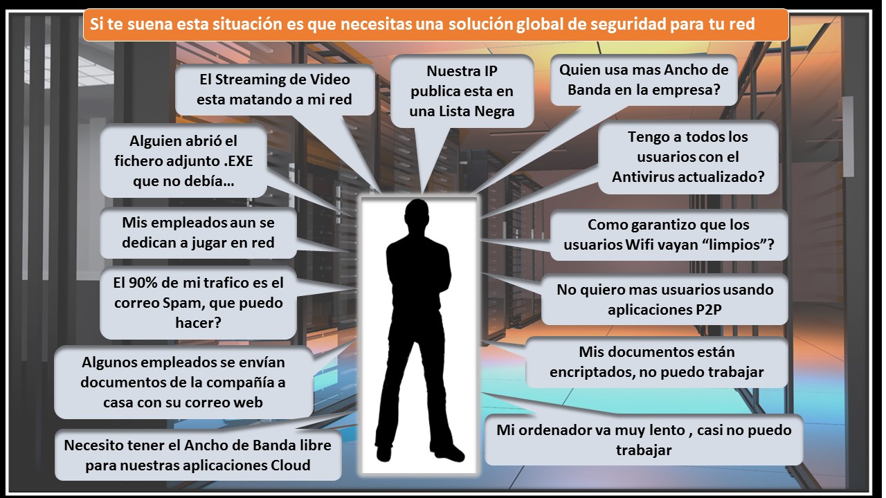Empresario y los problemas que surjen en seguridad informática.